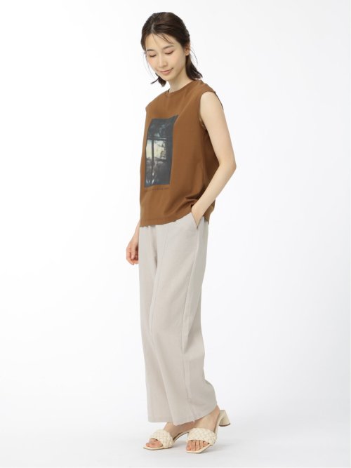 転写プリント フレンチスリーブプルオーバー