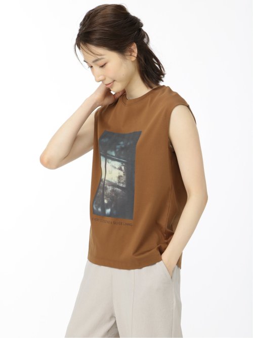 転写プリント フレンチスリーブプルオーバー