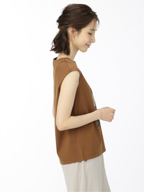 転写プリント フレンチスリーブプルオーバー