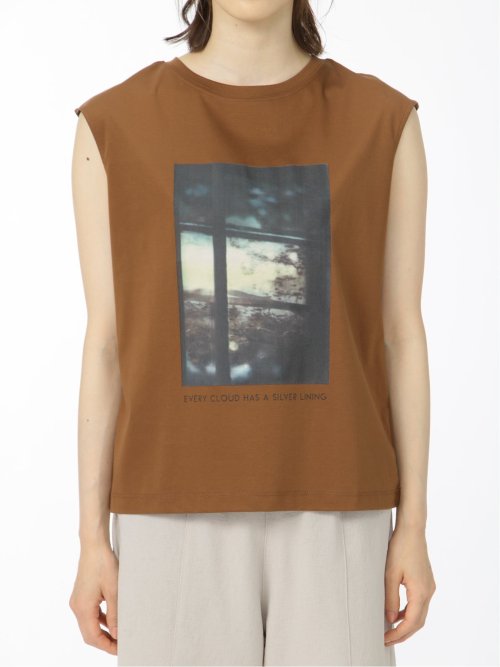 転写プリント フレンチスリーブプルオーバー