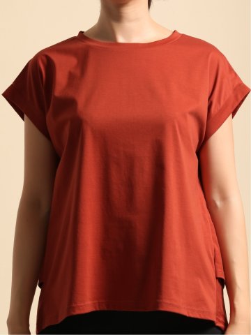 バックぺプラム クルーネック半袖プルオーバー