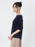 マルレーヌジョベル/MARLENE JOBERT 接触冷感 クルーネック 5分袖タックTシャツ