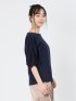 マルレーヌジョベル/MARLENE JOBERT 接触冷感 クルーネック 5分袖タックTシャツ