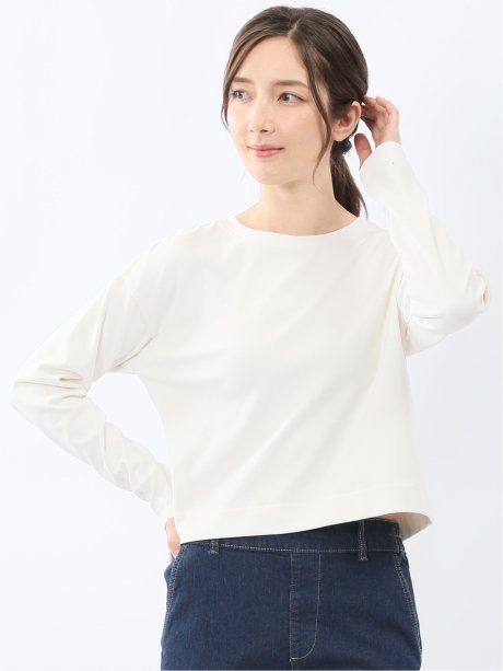 クロップド クルーネック長袖Ｔシャツ