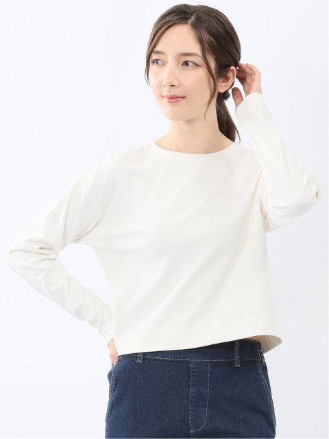 クロップド クルーネック長袖Ｔシャツ