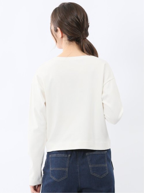 クロップド クルーネック長袖Ｔシャツ