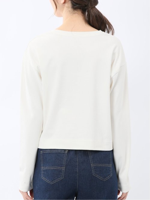 クロップド クルーネック長袖Ｔシャツ
