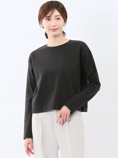 クロップド クルーネック長袖Ｔシャツ