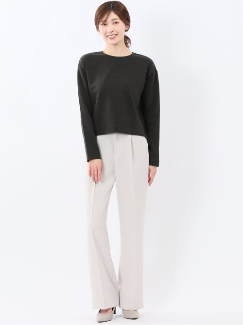 クロップド クルーネック長袖Ｔシャツ