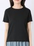 ストレッチ 楊柳 クルーネック 半袖 Tシャツ