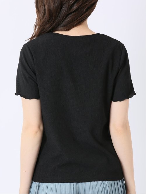 ストレッチ 楊柳 クルーネック 半袖 Tシャツ