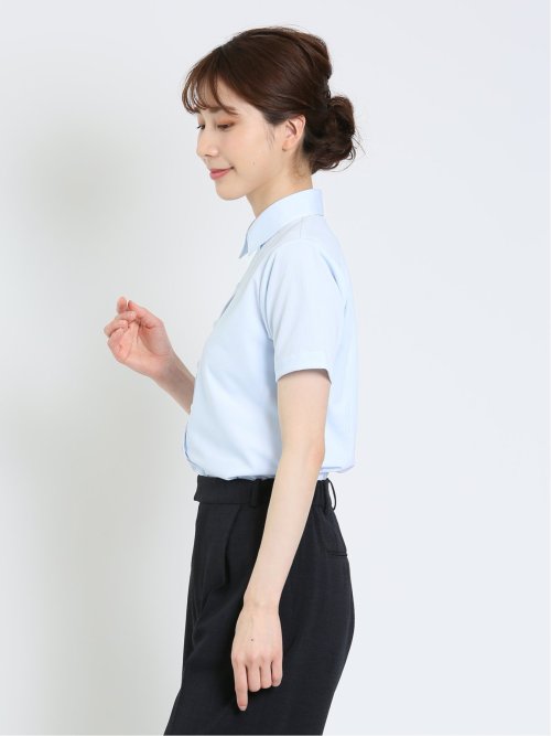 ノーアイロンストレッチ レギュラーカラー 半袖ニットシャツ