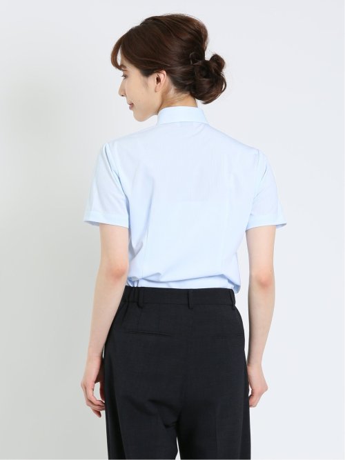 ノーアイロンストレッチ レギュラーカラー 半袖ニットシャツ