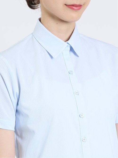 ノーアイロンストレッチ レギュラーカラー 半袖ニットシャツ