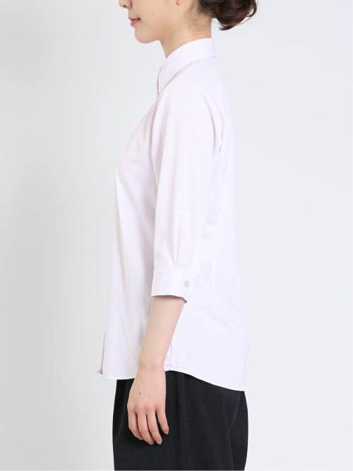 ノーアイロンストレッチ レギュラーカラー 7分袖ニットシャツ