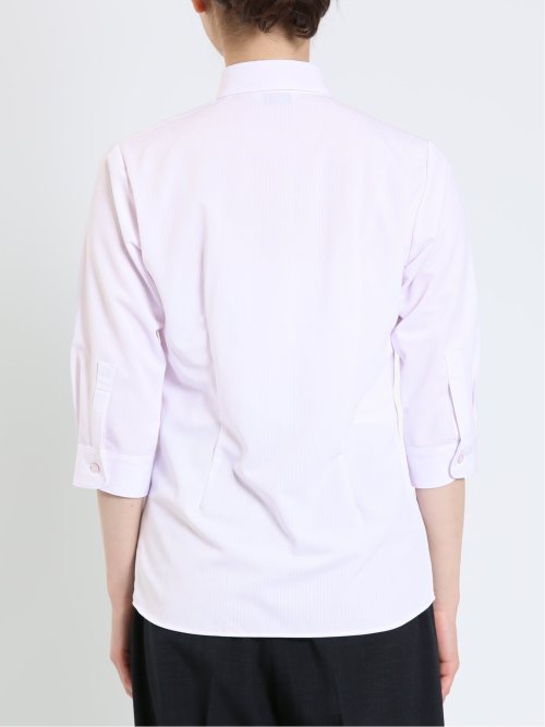 ノーアイロンストレッチ レギュラーカラー 7分袖ニットシャツ