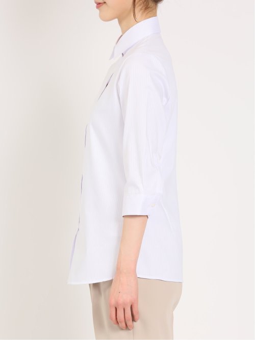 形態安定 ストレッチ レギュラーカラー 7分袖シャツ