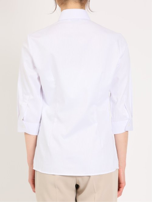 形態安定 ストレッチ レギュラーカラー 7分袖シャツ