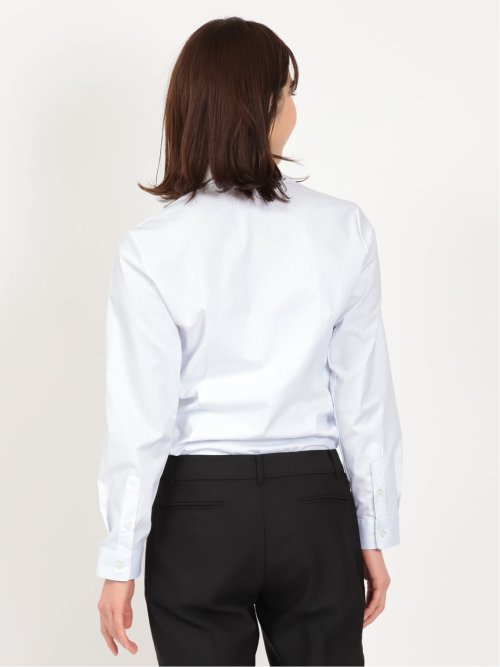 形態安定 ストレッチ レギュラーカラー 長袖シャツ