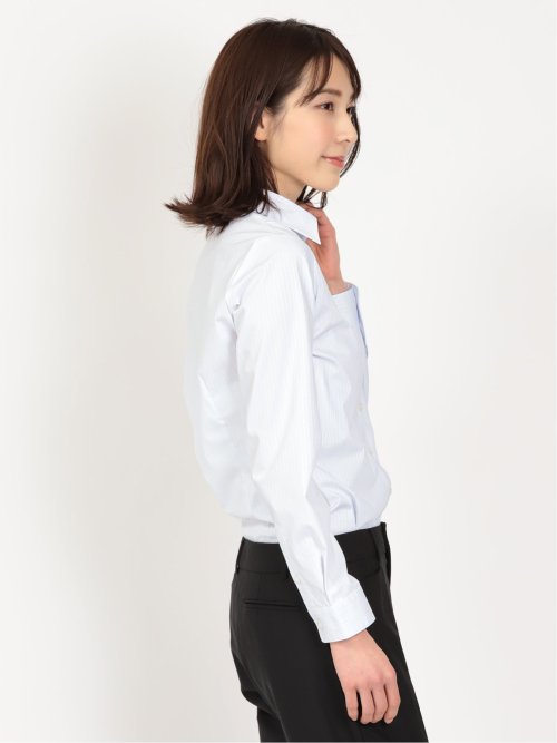 形態安定 ストレッチ レギュラーカラー 長袖シャツ