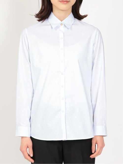 形態安定 ストレッチ レギュラーカラー 長袖シャツ