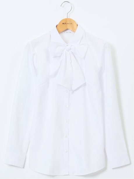 うれしい高機能 リボン脱着 長袖シャツ