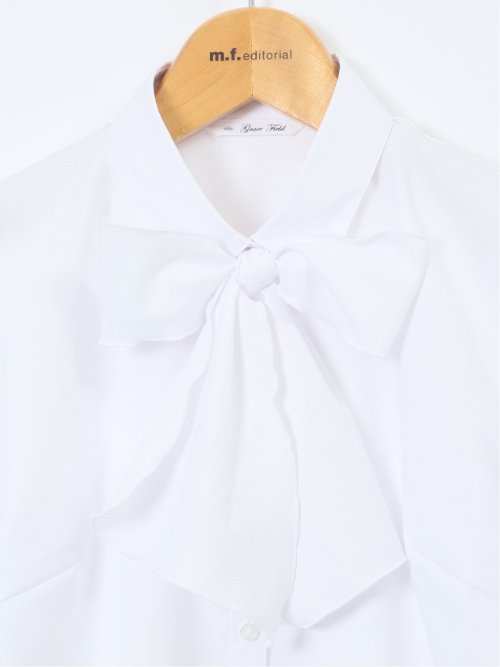 うれしい高機能 リボン脱着 長袖シャツ