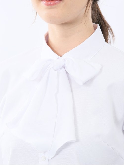 うれしい高機能 リボン脱着 長袖シャツ