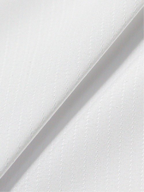 形態安定 ストレッチ スキッパーギャザー 長袖シャツ