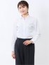 嬉しい機能 スキッパー長袖シャツ 白
