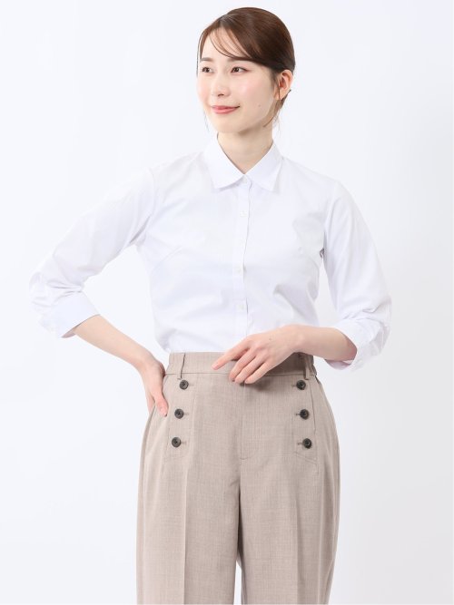 嬉しい機能 レギュラーカラー 7分袖シャツ