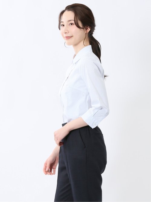 嬉しい機能 レギュラーカラー 7分袖シャツ