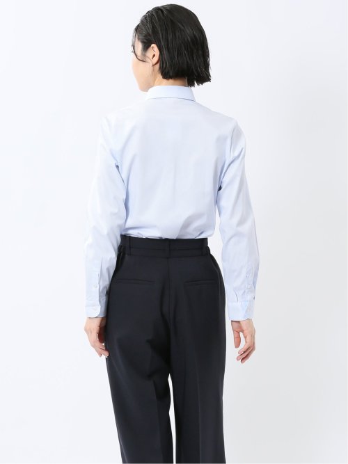 嬉しい機能 レギュラーカラー 長袖シャツ サックス