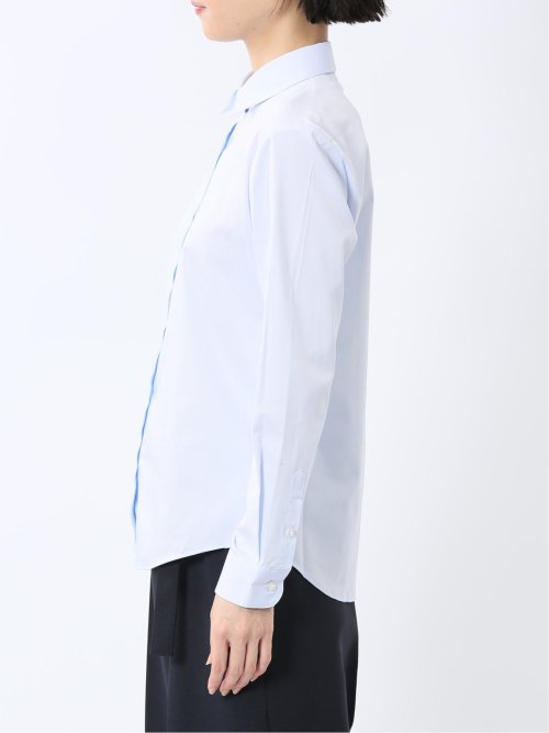 嬉しい機能 レギュラーカラー 長袖シャツ サックス