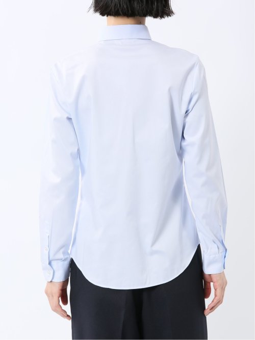 嬉しい機能 レギュラーカラー 長袖シャツ サックス