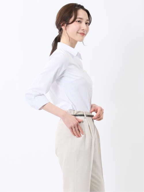 嬉しい機能 スキッパー 7分袖シャツ