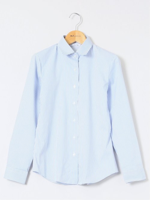 嬉しい機能 レギュラーカラー 長袖シャツ ストライプ