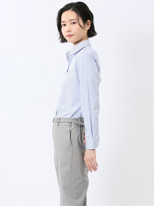 嬉しい機能 レギュラーカラー 長袖シャツ ストライプ