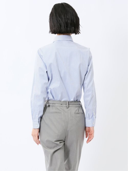 嬉しい機能 レギュラーカラー 長袖シャツ ストライプ