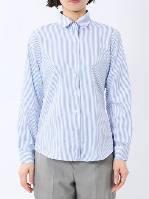 嬉しい機能 レギュラーカラー 長袖シャツ ストライプ