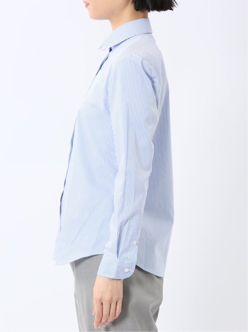 嬉しい機能 レギュラーカラー 長袖シャツ ストライプ