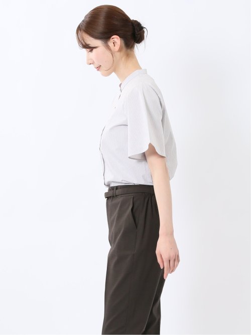 嬉しい機能 スタンドカラー 半袖シャツ