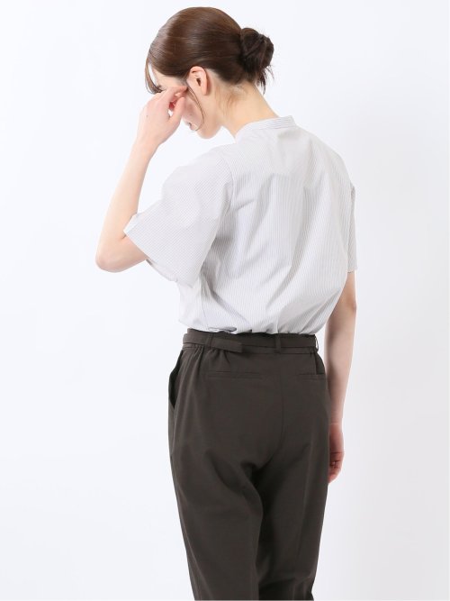 嬉しい機能 スタンドカラー 半袖シャツ