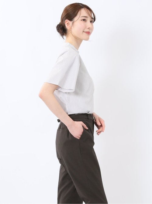 嬉しい機能 スタンドカラー 半袖シャツ