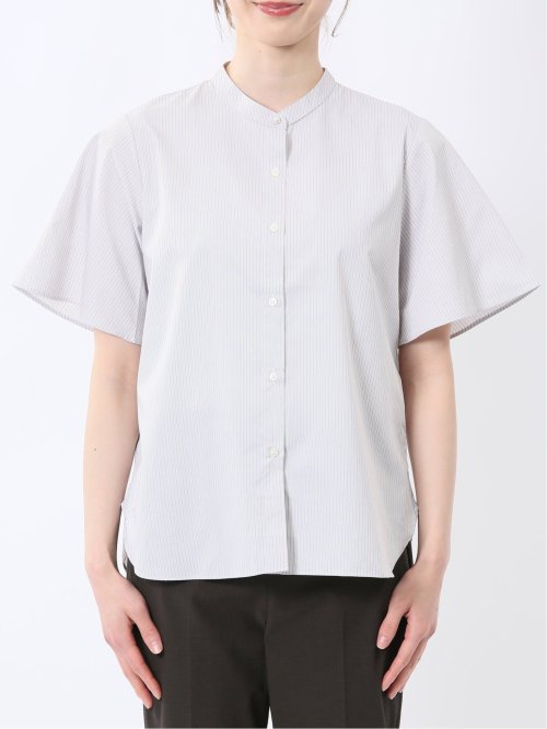 嬉しい機能 スタンドカラー 半袖シャツ