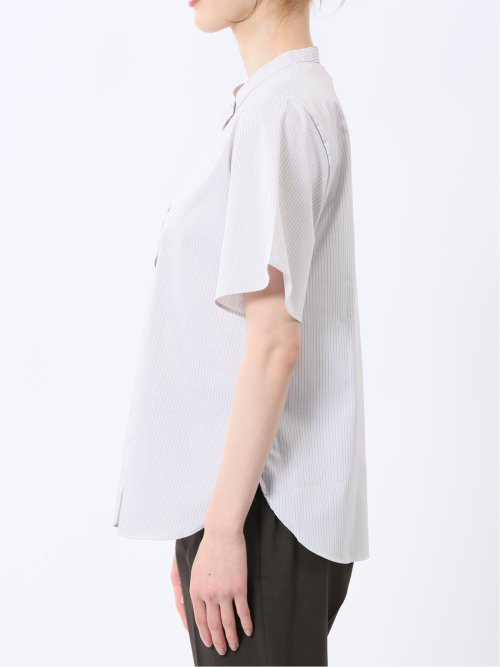 嬉しい機能 スタンドカラー 半袖シャツ