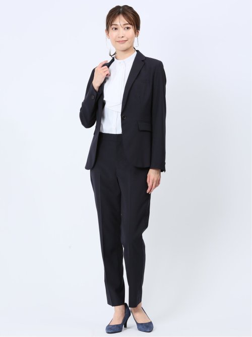 透け防止 形態安定 ボウタイ脱着 長袖シャツ