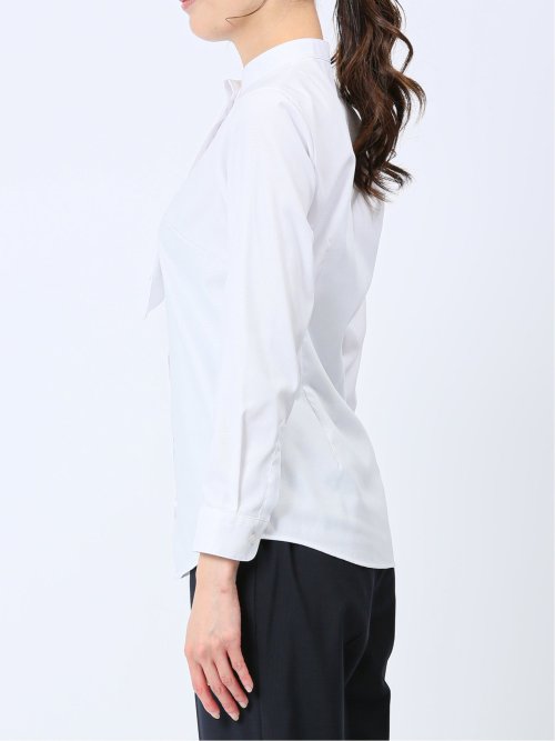 透け防止 形態安定 ボウタイ脱着 長袖シャツ