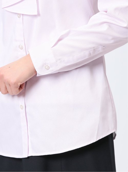 透け防止 形態安定 ボウタイ脱着 長袖シャツ