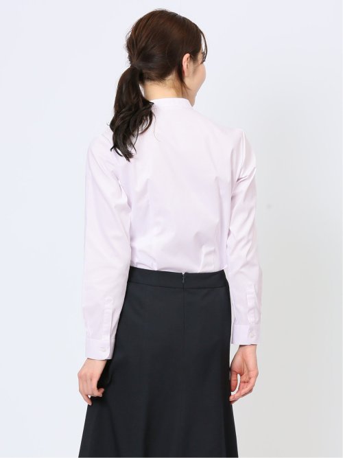 透け防止 形態安定 ボウタイ脱着 長袖シャツ